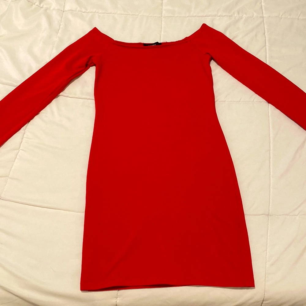 Red Forever 21 Off the Shoulder Bodycon Dress
